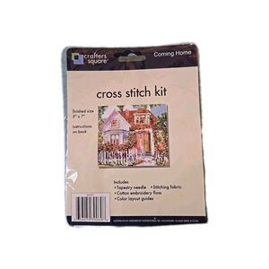 NEW CRAFTERS SQUARE COMING HOME COUNTED CROSS STITCH KIT 5" X 7" COMPLETE SET